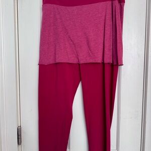 Soul Flower Red Yoga Pant with Attached Skirt
